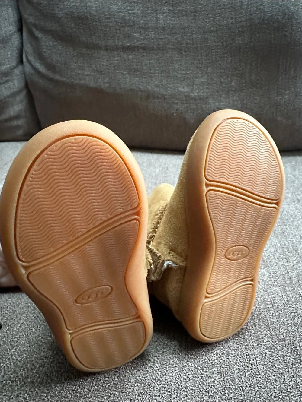 UGG Kids Suede Shearling-Lined Boot in Chestnut Brown
